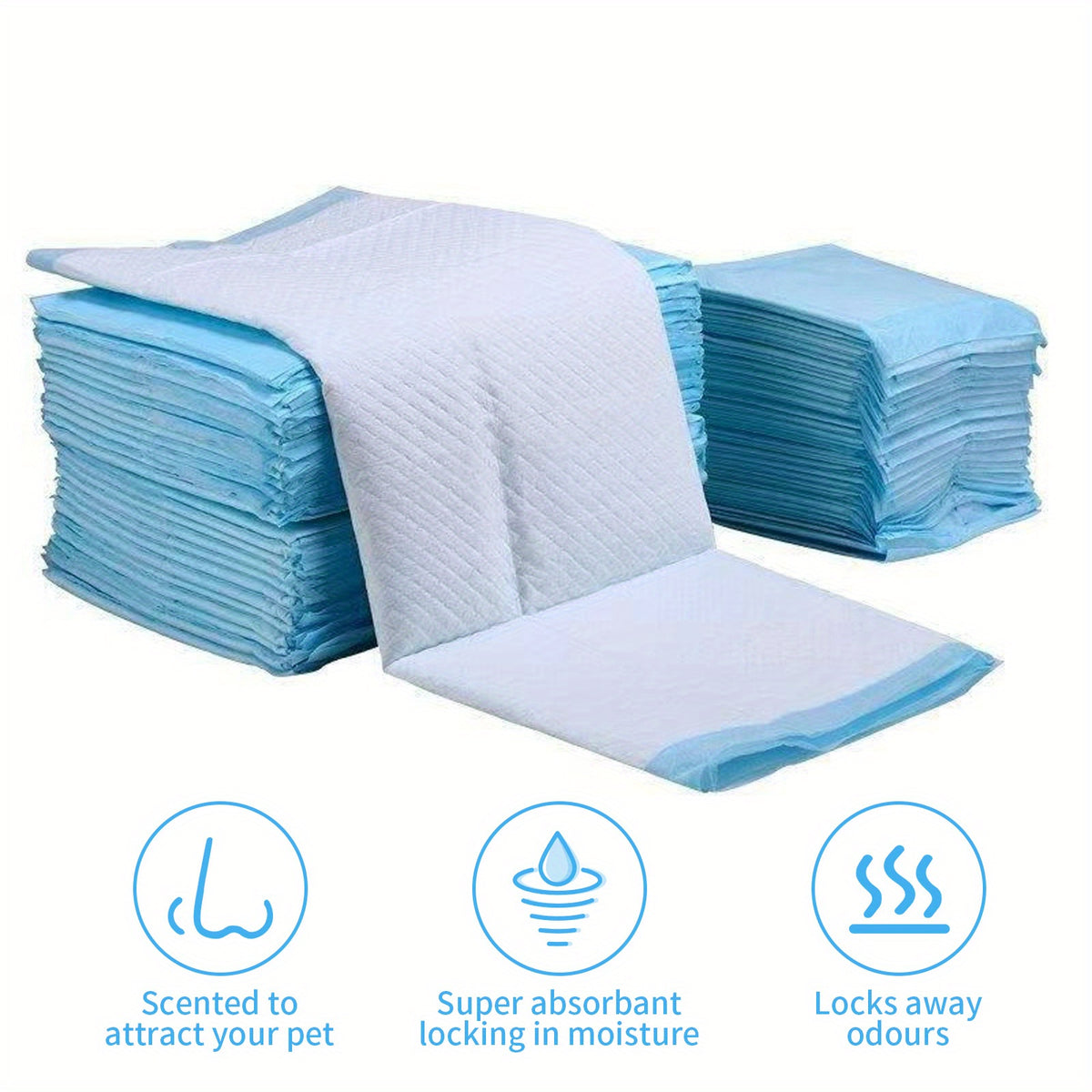 Puppy Training Pads for Home and Camping, 50, 100 or 200 Count Absorbent Quick-Drying Dog Pee Pads with Leak Protection for Indoor Potty Routines