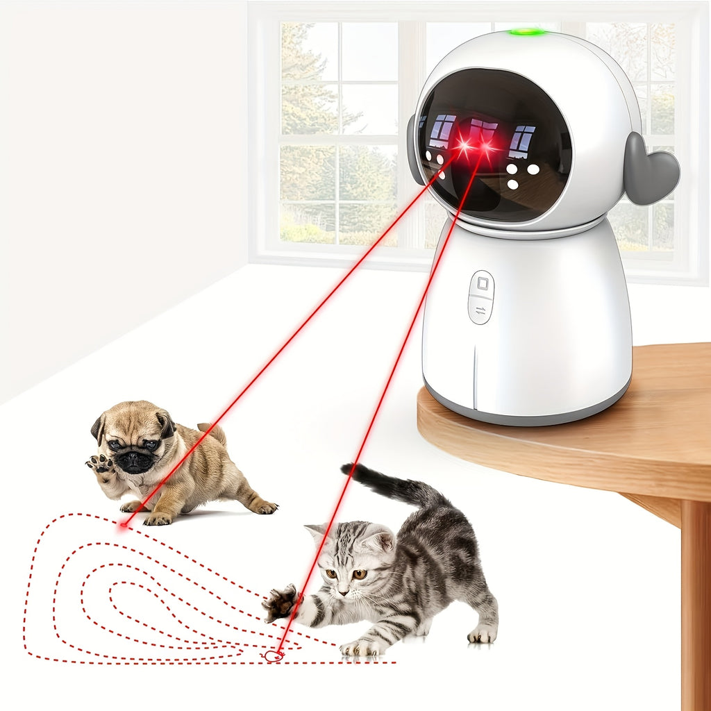 Dual Laser Cat Toy for Indoor Cats, Motion-Activated Rechargeable Interactive Toy with Mouse and Dot Patterns, 3 Speeds and Adjustable Head