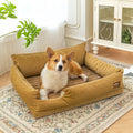 Dog Bed with Removable Bolsters, Egg Crate Foam Pet Sofa with Machine Washable Cover and Non-Slip Bottom, M L XL Sizes in Three Color Options