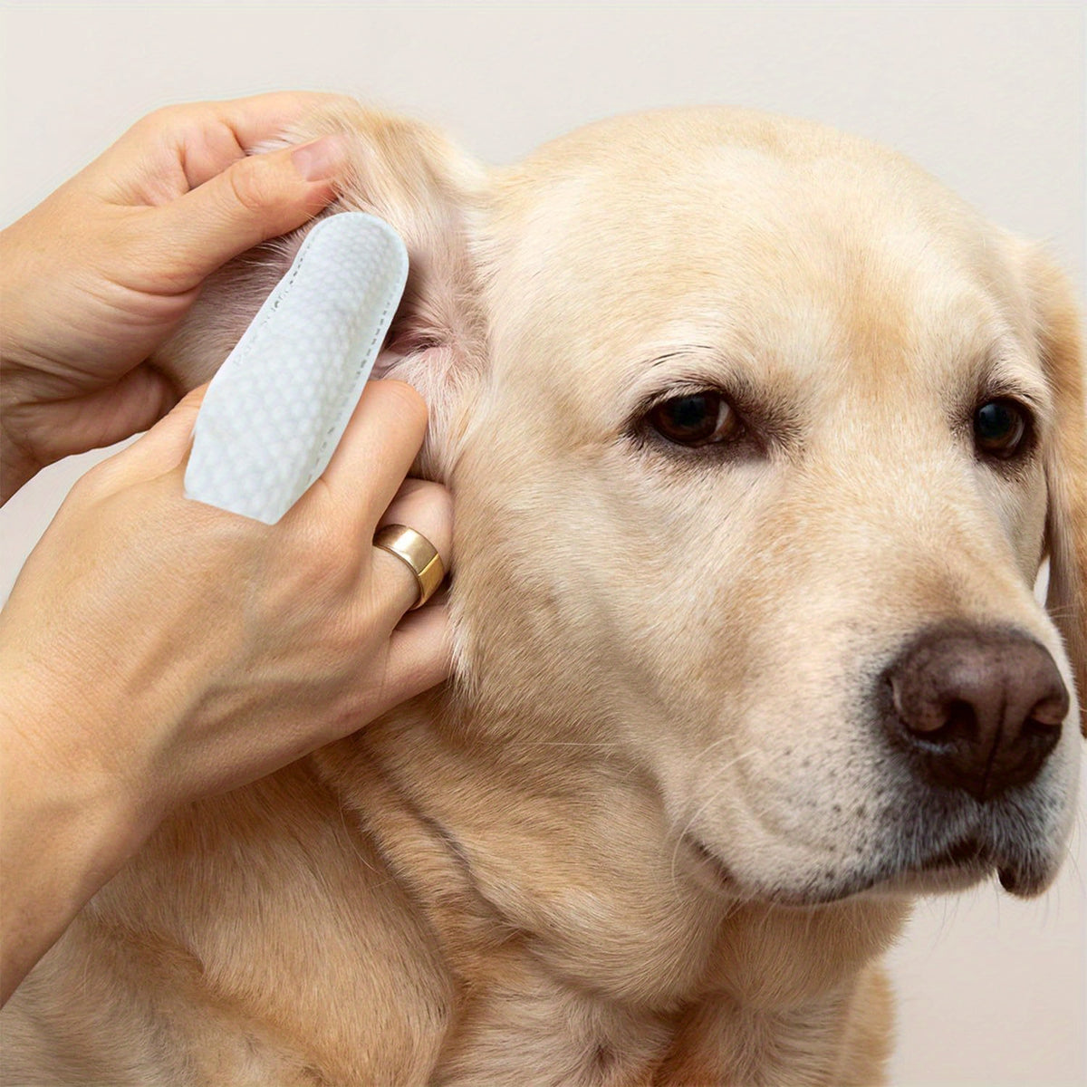 Dog Ear Cleaner Wipes with Coconut Scent, Finger Wipes for Routine Ear Grooming, with Separate Dental Wipes, Teeth Cleaning Kit and Eye Wipe Options
