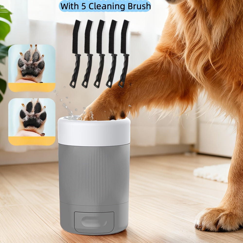 Dog Paw Cleaner Cup with Soft Bristles, Portable Semi-Automatic Pet Paw Washer for Dogs and Cats After Muddy Walks, Car Trips and Outdoor Play, No Battery Required