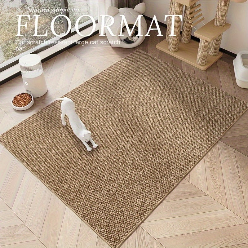 Cat Scratching Floor Mat, 23.62 x 35.43 Inch Multipurpose Pet Mat for Cat Resting Areas, Dog Crates and Feeding Spaces, Brown or Light Gray