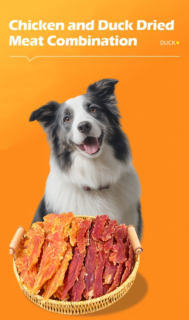 Chicken and Duck Dog Treats, 150g Air-Dried Dual-Blend Meat Slices for Supervised Training Rewards, Everyday Snacks and Dog Lover Gift Baskets