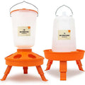 Chicken Feeder and Hanging Water Dispenser Set, 3.31 lb Feed Capacity and 50.72 oz Water Container for Chickens, Ducks and Quail Care