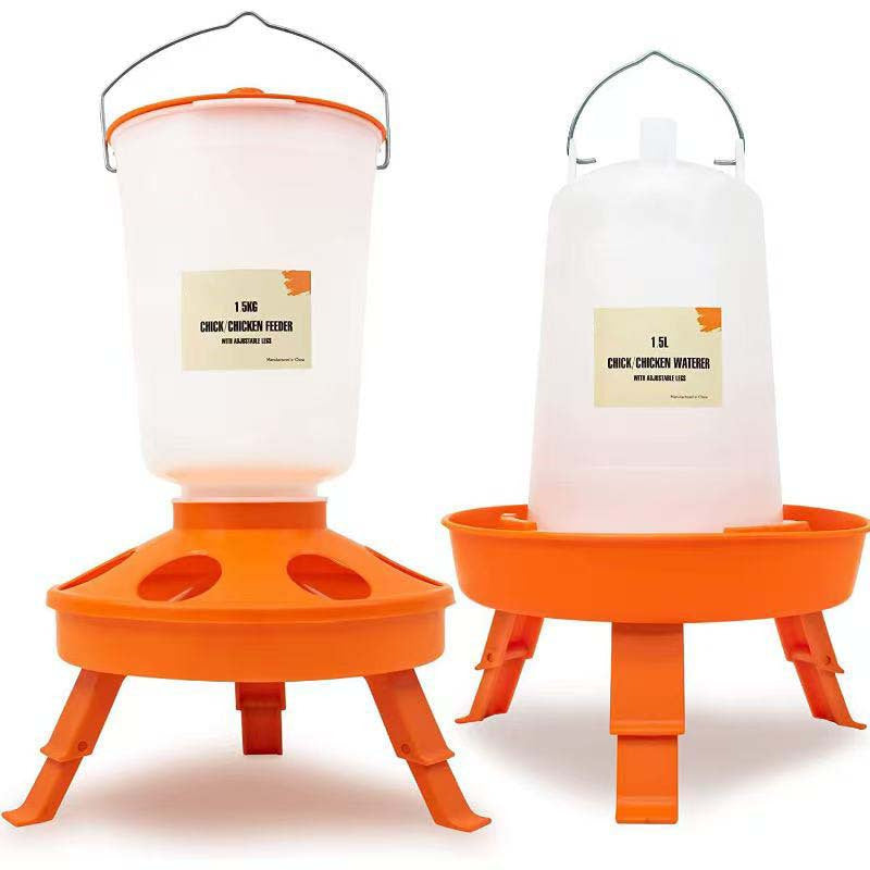 Chicken Feeder and Hanging Water Dispenser Set, 3.31 lb Feed Capacity and 50.72 oz Water Container for Chickens, Ducks and Quail Care