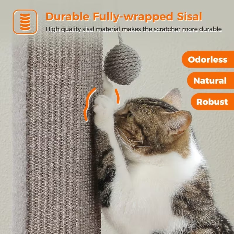 Cat Scratching Post with Hanging Ball, Sisal-Wrapped Multi-Tier Indoor Cat Tower for Scratching, Climbing and Everyday Play in Multiple Colors