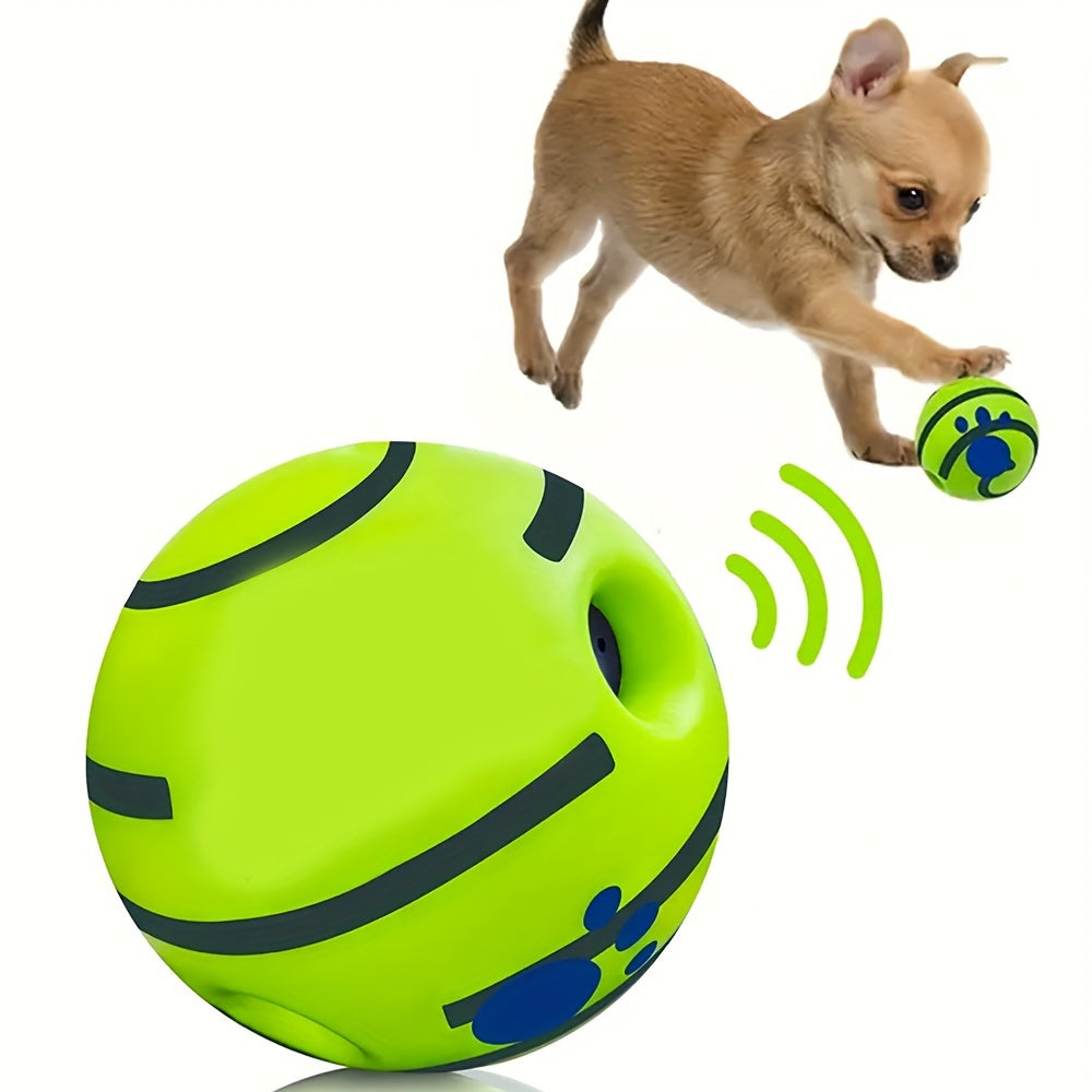 Giggle Ball for Dogs, 5.51-Inch Green Interactive Sound Toy Without Batteries for Large Dogs, Supervised Chase Games and Everyday Enrichment