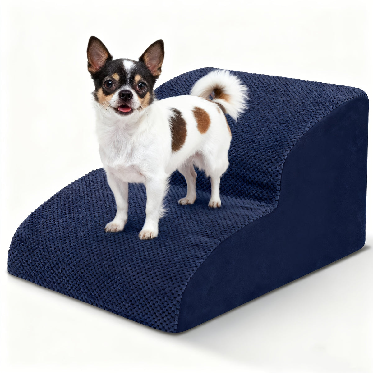 Cushioned Dog Stairs for Small Dogs, High-Density Foam Pet Steps with Non-Slip Bottom and Removable Cover, 2 or 3 Steps for Suitable Beds and Couches