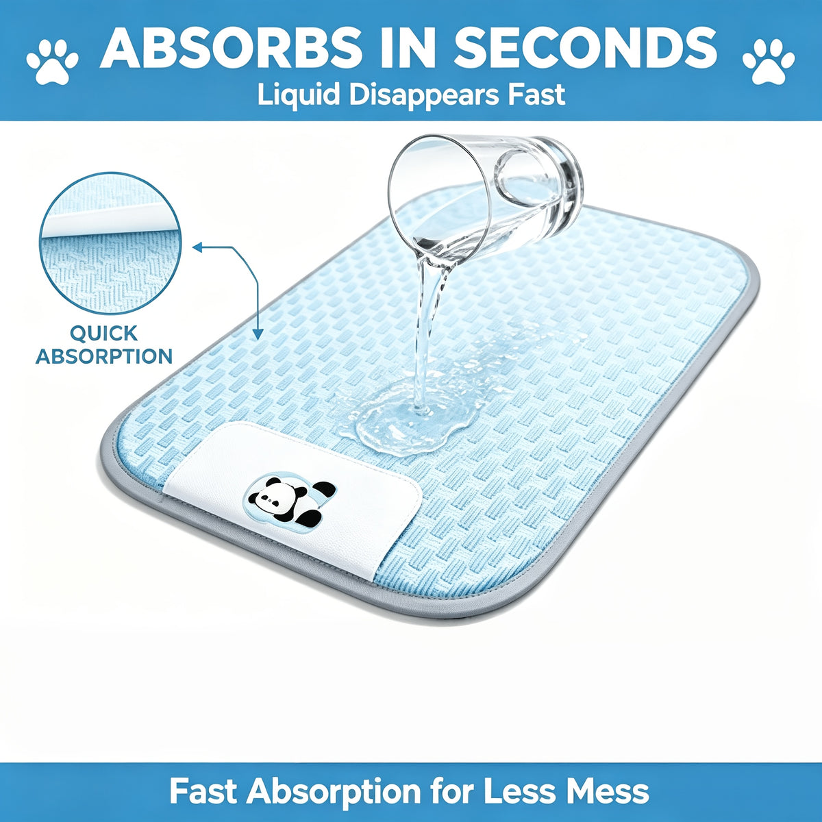 Washable Pet Bed Mat for Dogs and Cats, Blue Textured Non-Slip Sleeping Pad in S, M and L Sizes up to 44.9 x 34.3 Inches for Home and Vehicle Use