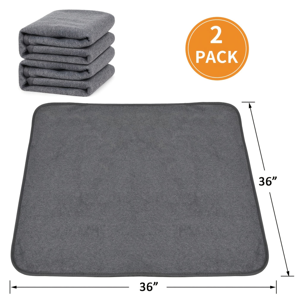 Washable Dog Pee Pads 2 Pack with Coral Fleece Surface, Reusable Leak-Proof Non-Slip Puppy Training and Whelping Mats in Five Sizes