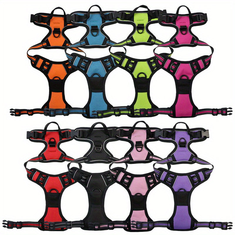 Breathable Dog Harness and Leash Set with Poop Bag Dispenser, Soft Walking Vest for Medium to Large Dogs, Red and Black Options in M, L and XL