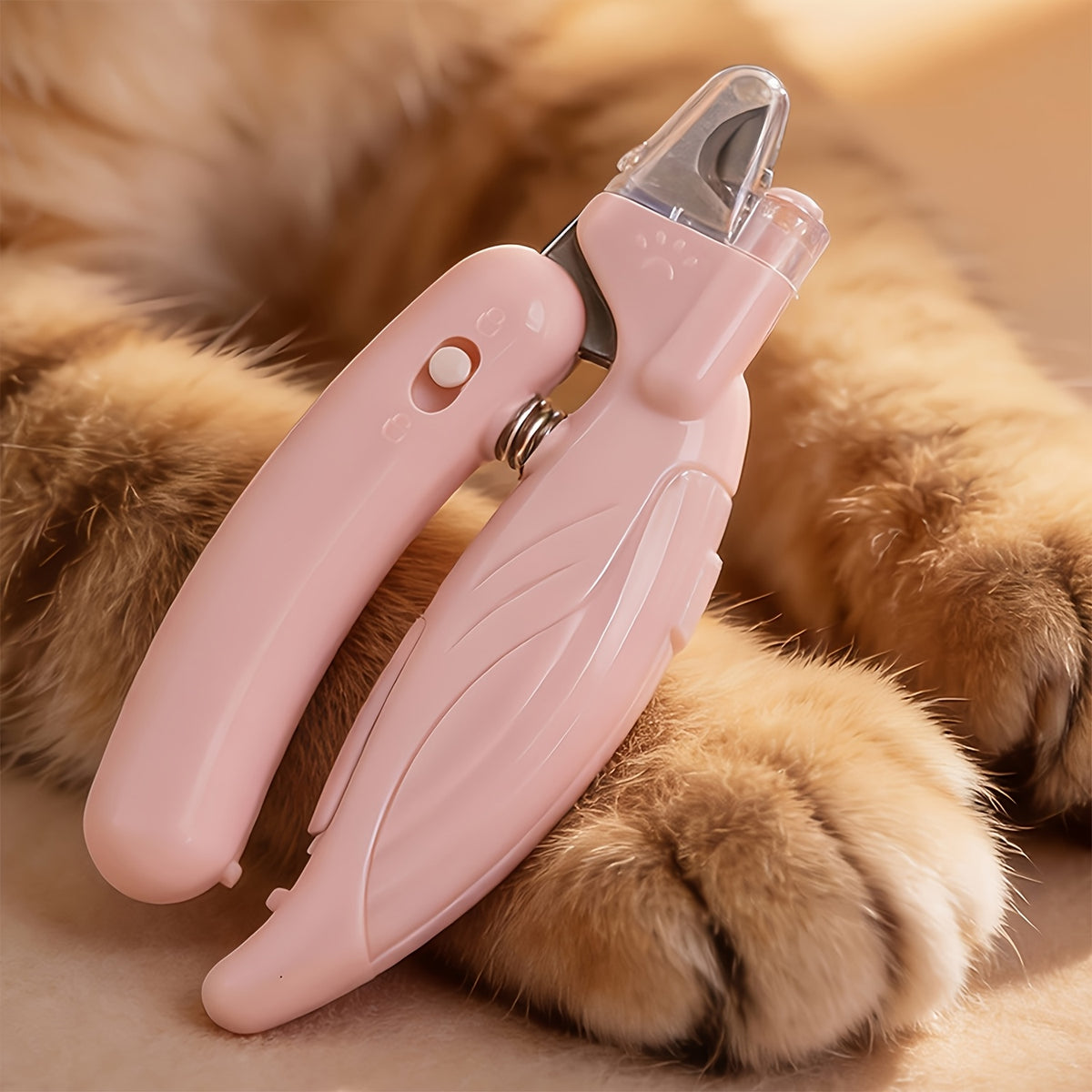 Dog and Cat Nail Clippers with LED Light, Safety Lock and Protective Cover for At-Home Pet Claw Trimming and Daily Grooming, Green or Pink