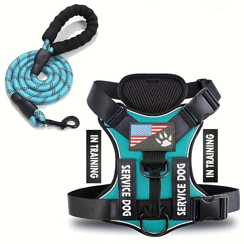 Dog Harness with Soft Control Handle, Adjustable Reflective Walking Vest for Daily Walks and Training, Five Color Choices in S to XL Sizes