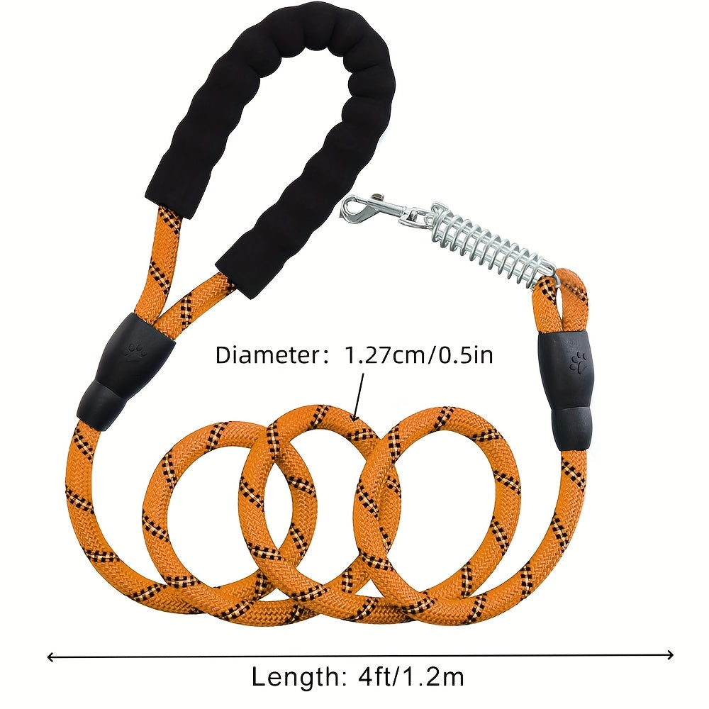 Braided Reflective Dog Leash for Daily Walks and Training, 1/2-Inch Rope Lead with 4, 5, 6, 10 and 15 Foot Options in Multiple Colors