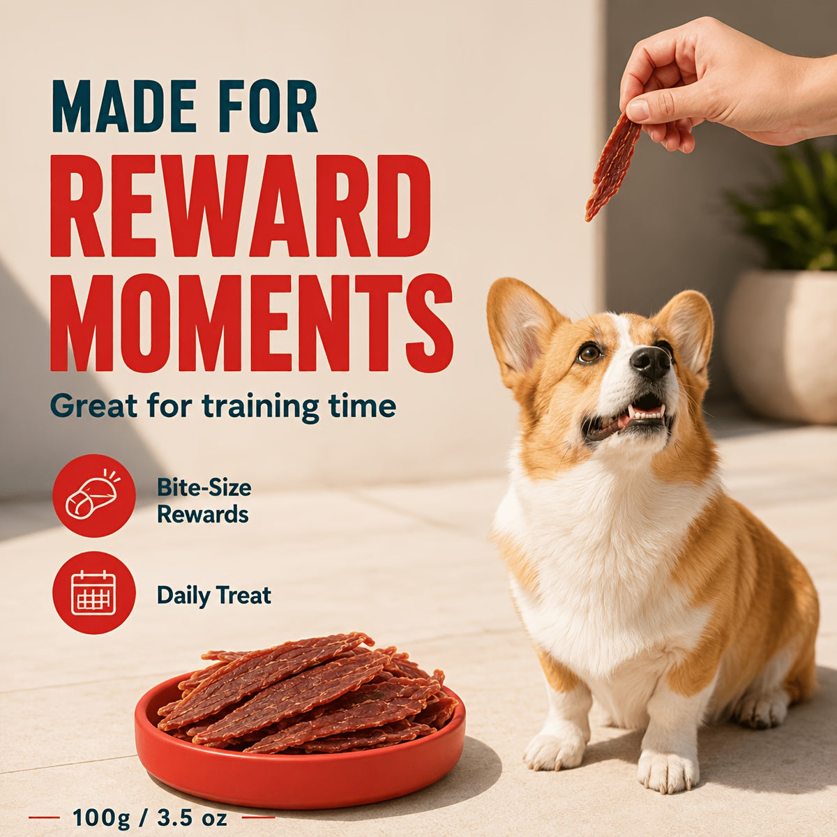 Duck Jerky Training Rewards for Dogs, Easy-to-Tear Chewy Duck Strips for Small, Medium and Large Dogs, Daily Snacks in Multiple Pack Options