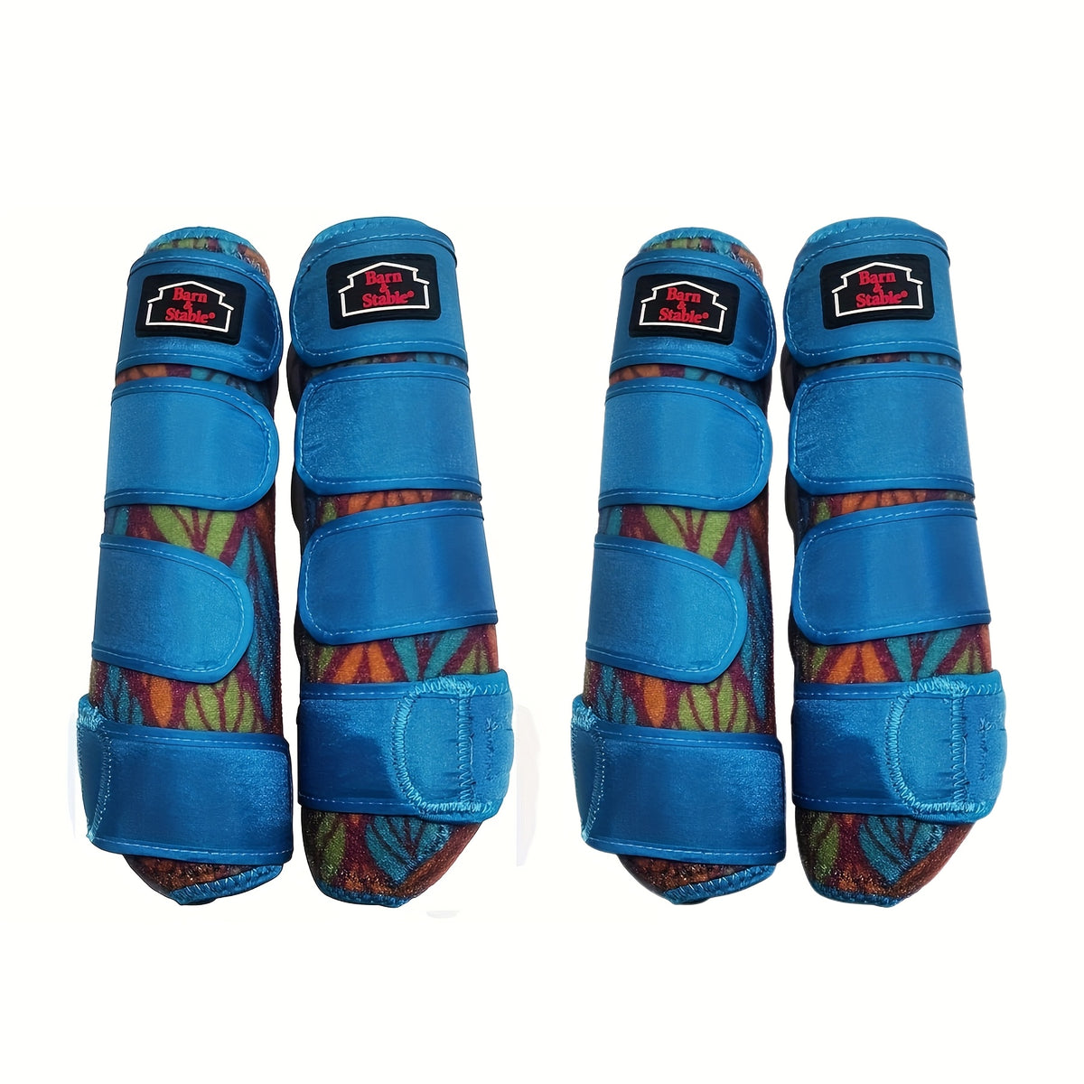 Breathable Horse Boots with Foam Cushioning and Adjustable Quick-Grip Closures, Front and Rear Leg Wraps for Endurance Training in Small, Medium and Large