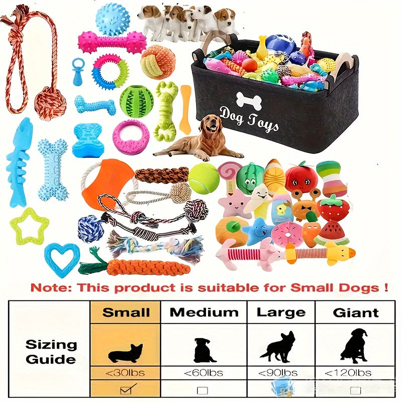 Dog Toy Variety Pack for Small Dogs, 6 or 12 Random Assorted Toys with Rope Knots, Squeakers and Balls for Supervised Puppy Play and Toy Rotation