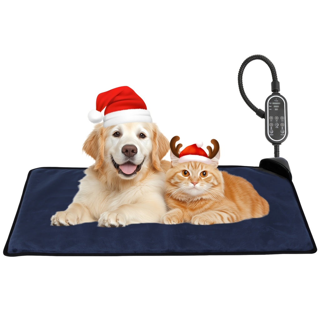 Automatic Pet Heating Pad for Dogs and Cats, 10-Second Rapid Warm-Up, Selectable Heating Time, Manual and Automatic Modes in Small and Large