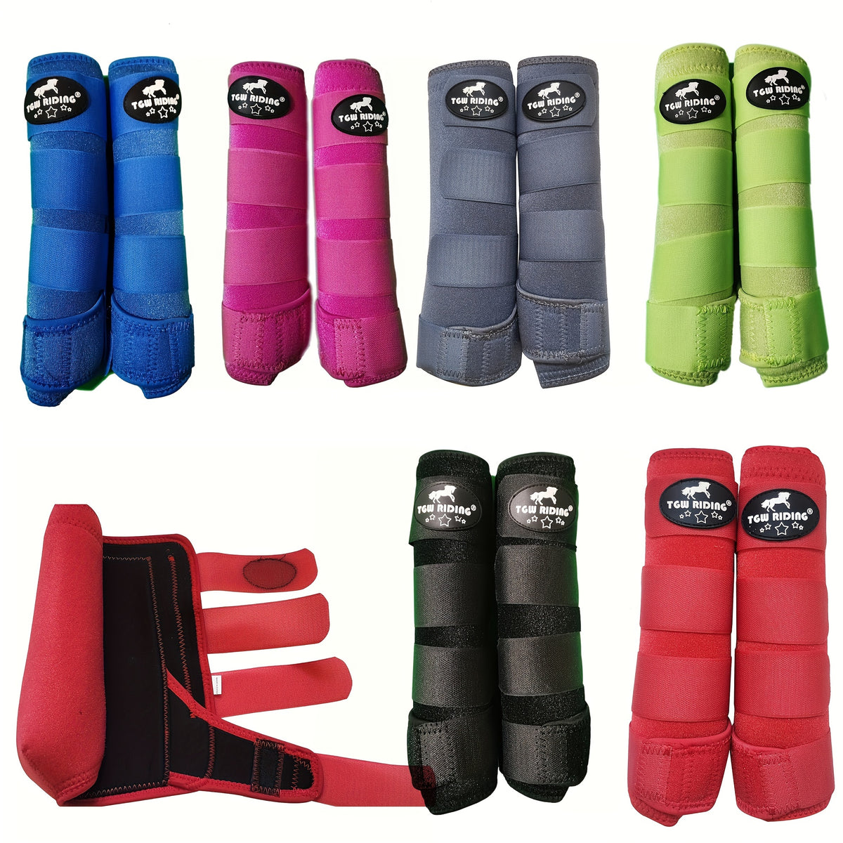 Horse Front Leg Sport Boots for Equestrian Training, Lower Limb Coverage for Supervised Exercise, Seven Colors with Small, Medium and Large Options