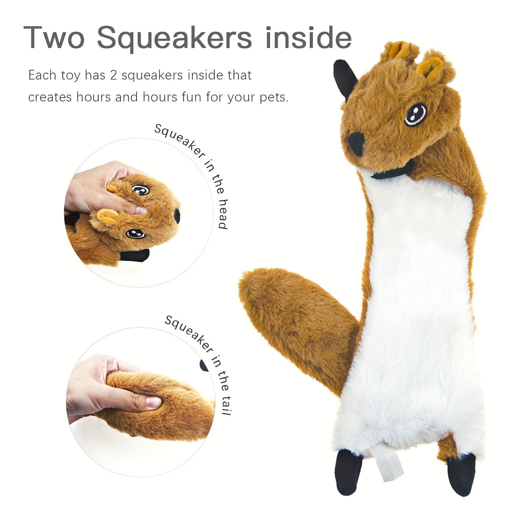 Unstuffed Squeaky Dog Toys, Random Color Plush Animal and Rope Play Options for Small and Medium Dogs, 1, 2, 3, 5 or 6 Piece Packs