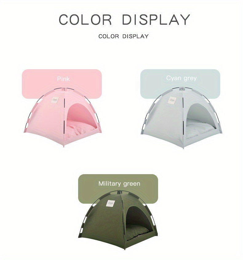 Portable Pet Sleeping Tent for Cats and Dogs, Fern Green 35 x 35 cm Cozy Nest with Solid Color Design for Home Bedtime and Supervised Travel