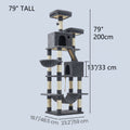 Multi-Level Cat Condo Tower with Cave and Plush Hammock, Sisal Scratching Features and Perches for Indoor Rest and Play, 44 66 or 79 Inch Options