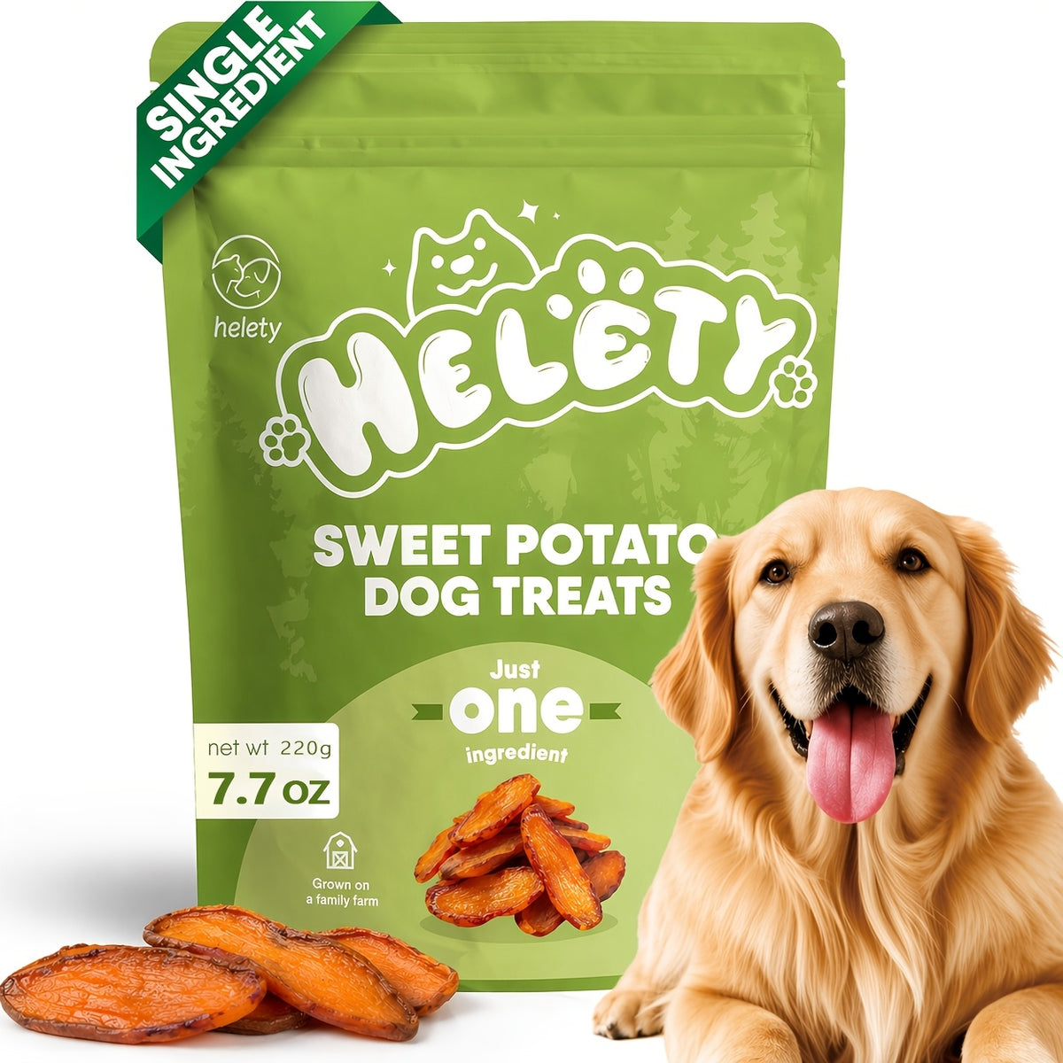 Dried Sweet Potato Slices for Dogs, Chewy Dog Treats in 78g or 0.4 lb Options plus 200g Sweet Potato Chips and Cheese Stick Combo for Supervised Rewards
