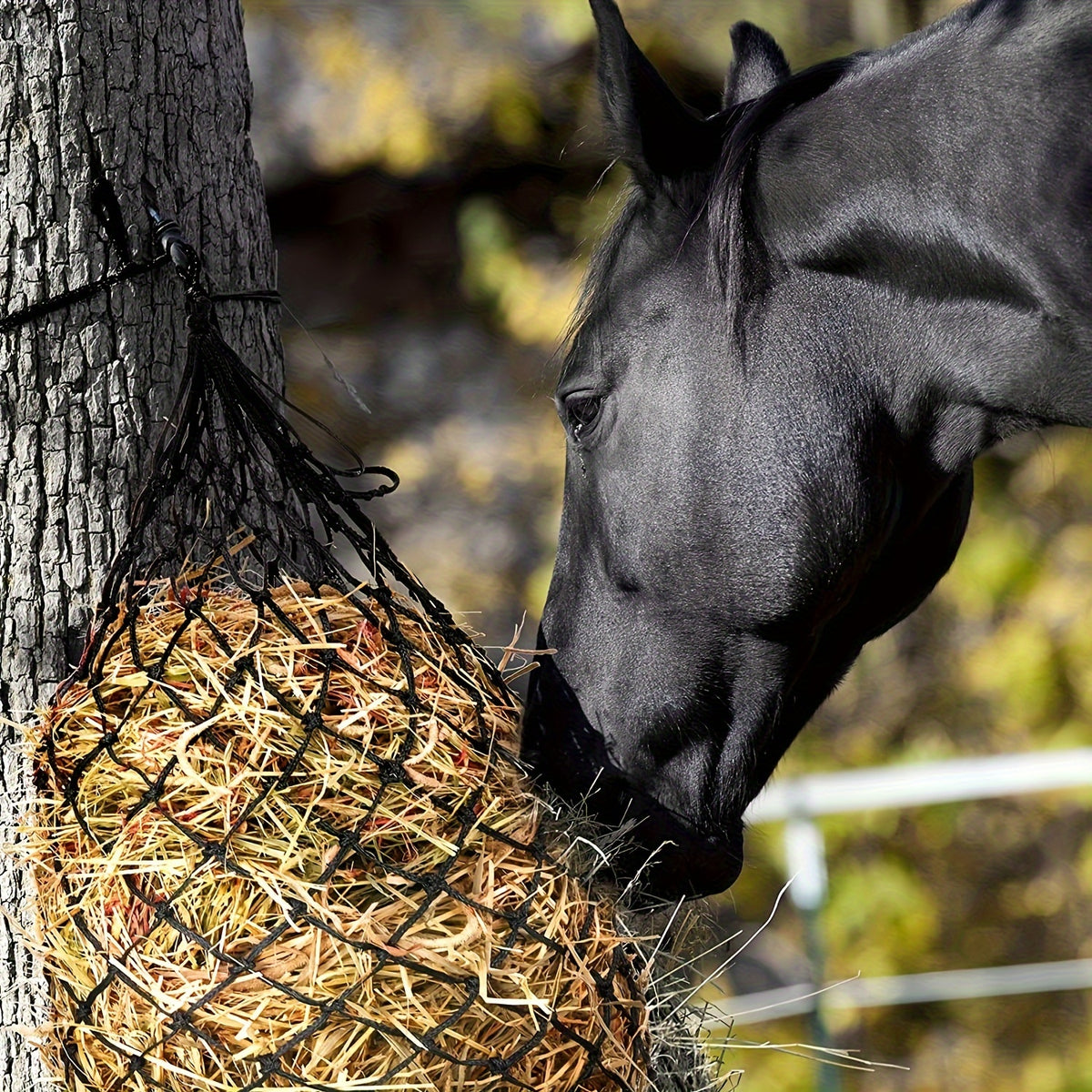 Horse Hay Nets 2 Pack, 40-Inch Slow Feed Hay Bags with 2-Inch Holes for Horses, Sheep and Donkeys, Black or Red Feeding Net Options