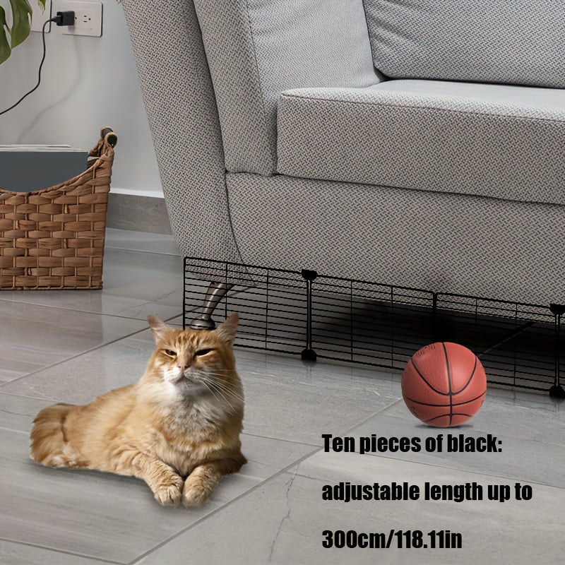 Under Couch Blocker for Pets and Toys, Under Sofa or Bed Gap Barrier in Black or White, 10 or 20 Piece Furniture Fence Pack for Home Use