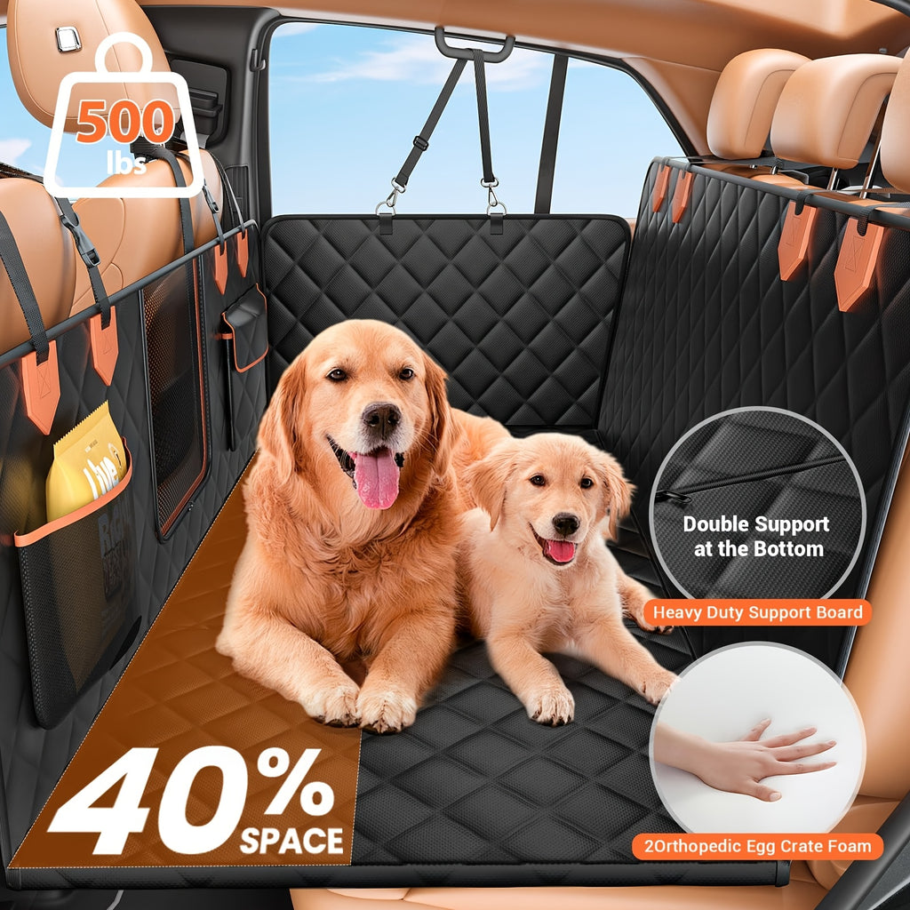 Dog Back Seat Extender Travel Bed, Rear Seat Cover and Pet Hammock for Compatible Cars, SUVs and Trucks, Black or 2026 Upgraded Version