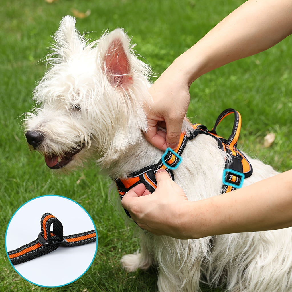 Front Clip No-Pull Dog Harness with Reflective Control Handle, Adjustable Walking Gear for Small, Medium and Large Dogs, S to XL Color Options