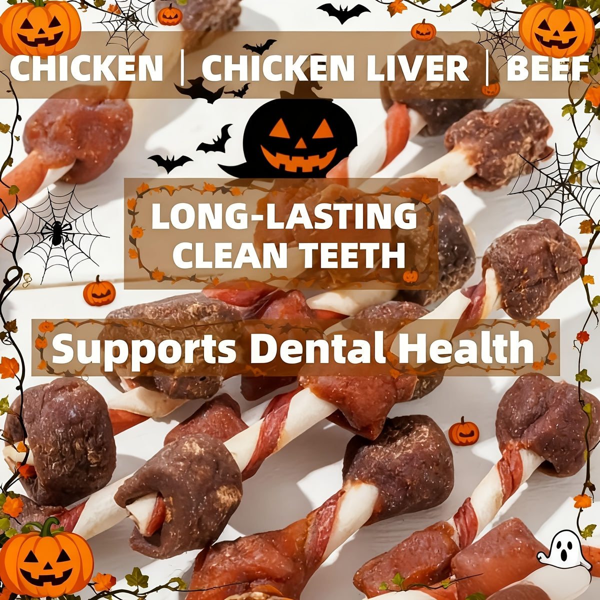 Dog Treat Kabobs with Chicken, Beef and Chicken Liver, 3-in-1 Meat Chew Snacks or Beef Sausage Sample Pack for Supervised Rewards and Treat Time