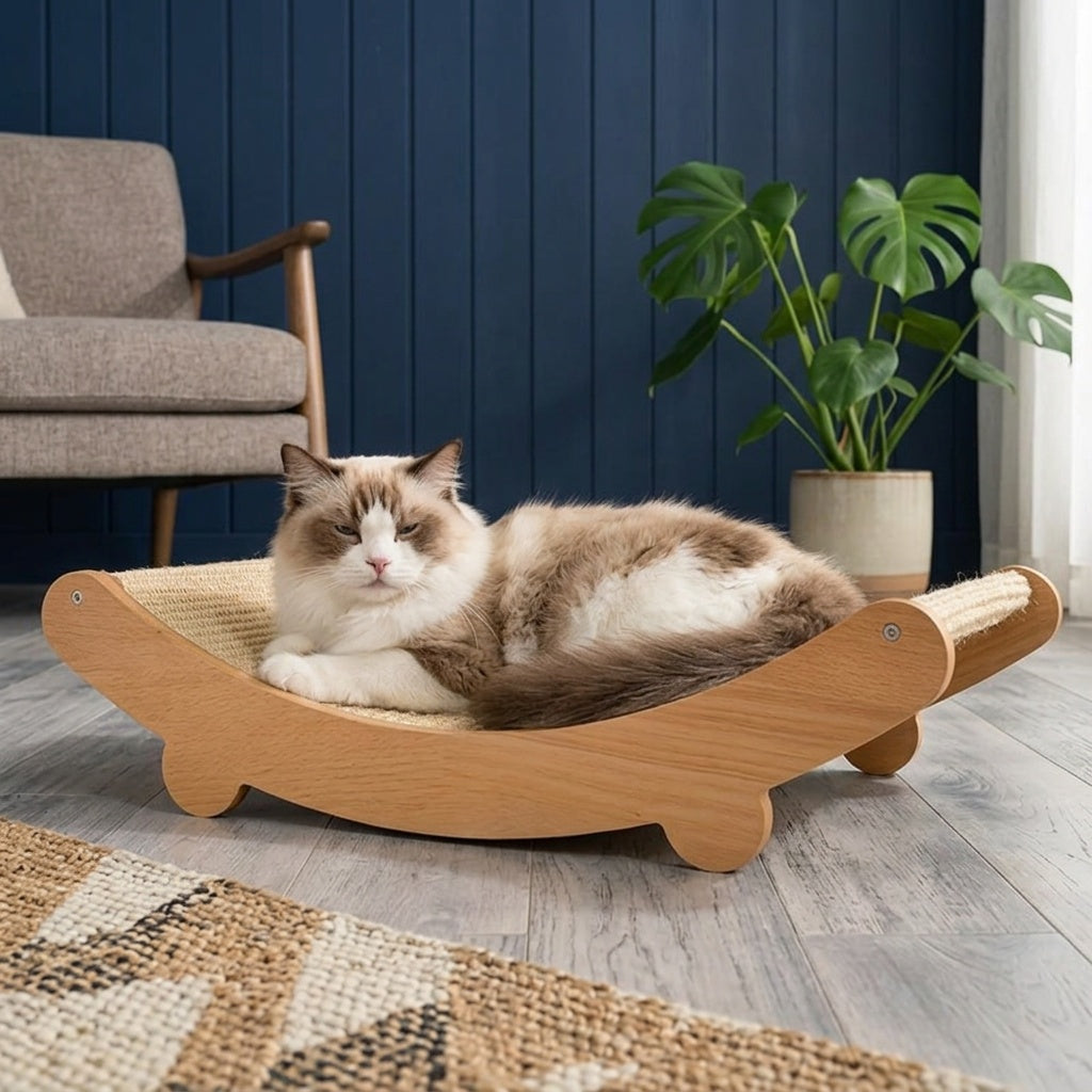 Sisal Cat Scratching Board and Lounge Bed for Indoor Cats, Integrated Sofa-Style Pet Scratcher for Daily Claw Scratching and Rest