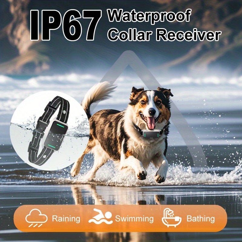 Electronic Dog Training Collar with Remote, Adjustable Nylon Strap, Beep, Vibration, Static Stimulation and Finder Light, Black or White Options