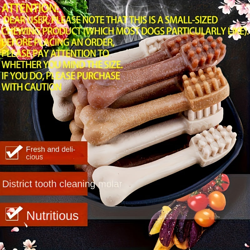 Bone-Shaped Dog Chew Treats, 50 Count Small Dog Snacks with Beef and Corn Starch for Supervised Chewing, Training Rewards and Gift Baskets
