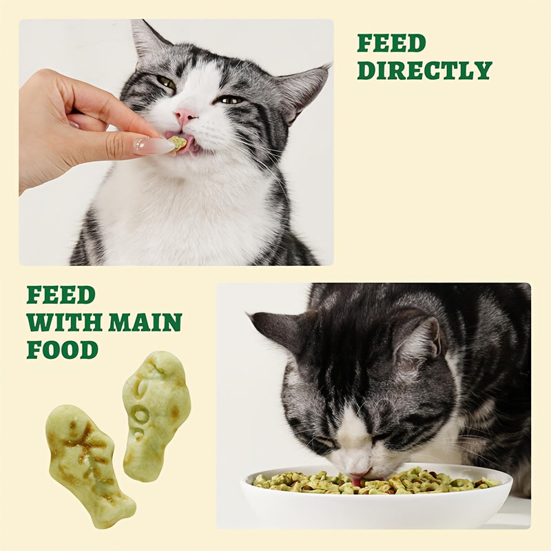 Fish-Shaped Cat Grass Treats, 150g / 5.29 oz Crunchy Pet Herb Snacks, Non-Freeze-Dried Cat Treats for Supervised Reward and Snack Time