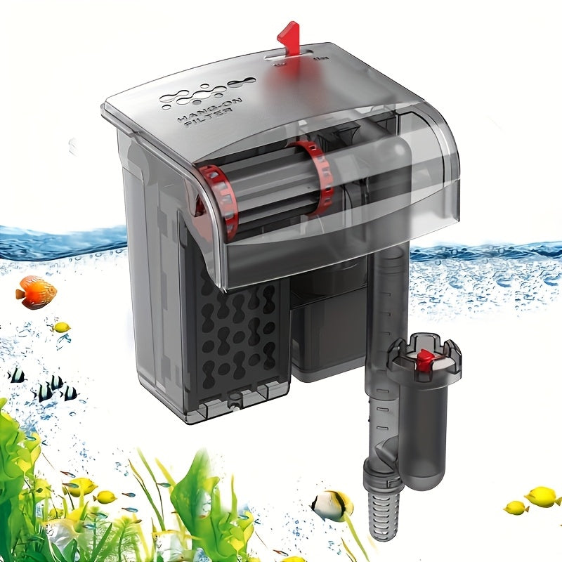 Hang On Back Aquarium Filter with Adjustable Waterfall Flow, External Fish Tank Power Filter in 5W 80 GPH and 8W 110 GPH Options