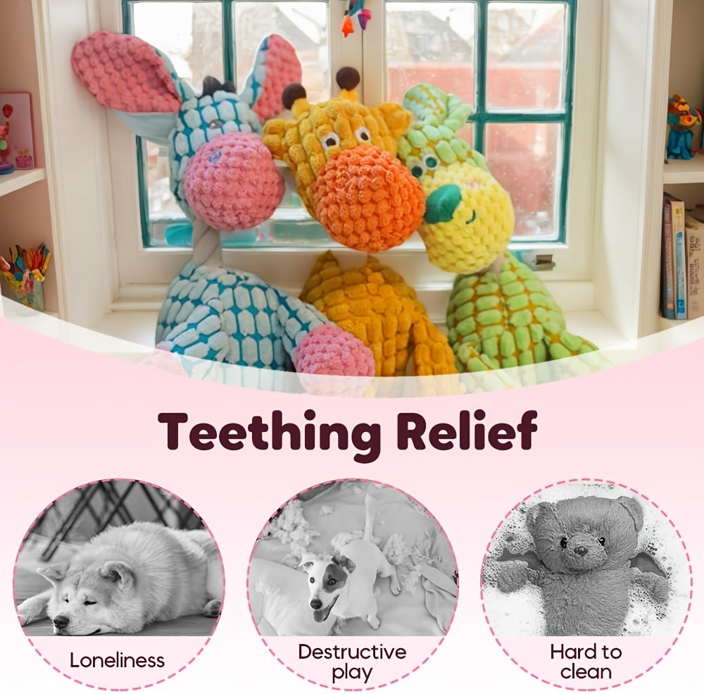 Plush Squeaky Dog Toy Pack for Small Dogs and Puppies, 2 or 3 Piece Pet Play Set for Supervised Gentle Chewing and Everyday Interactive Play