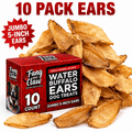 Water Buffalo Ears for Dogs, 5-Inch Single Ingredient Natural Chews and Rawhide Alternative Treats for Medium and Large Dogs, 10, 50 or 100 Pack
