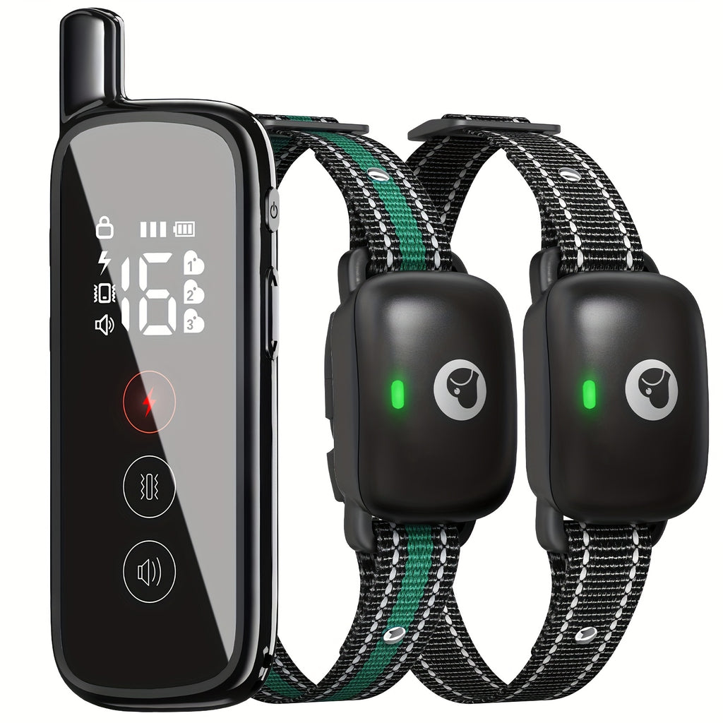 Dog Training Collar 1640ft with Remote, Black USB Rechargeable E Collar with Buzz, Vibration and Static Modes for Supervised Training, 1 to 3 Dog Options