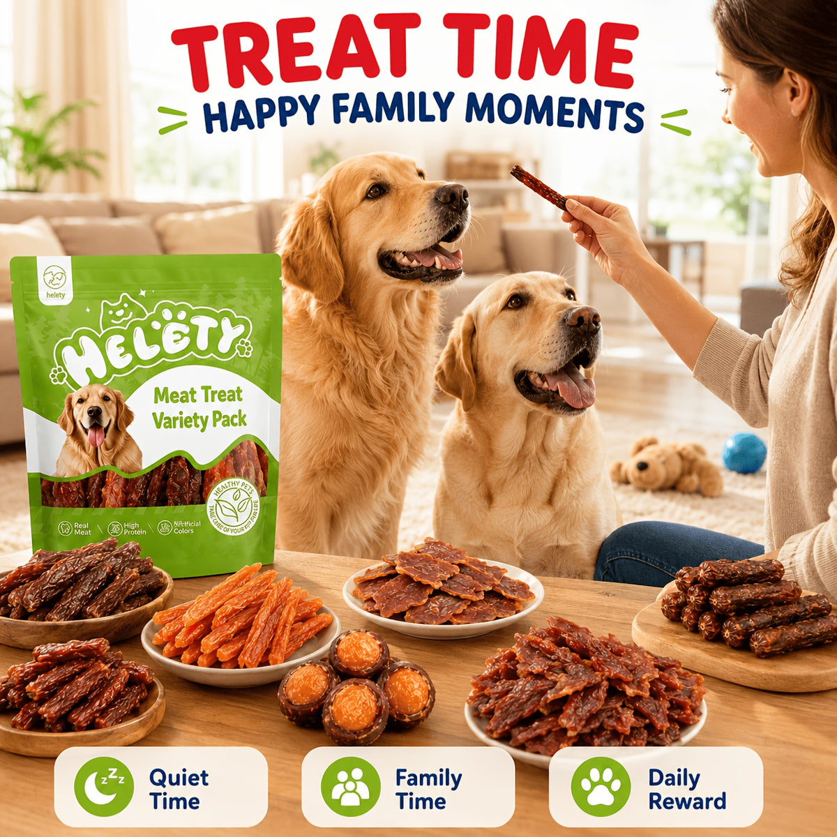 Dog Jerky Snack Selection with Chicken, Duck Meat and Trial Pack Options for Supervised Training Rewards, Everyday Treat Breaks and Dog Lover Gift Baskets