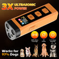 Dog Bark Deterrent with Triple-Head Sonic Design, USB Rechargeable Handheld Anti-Barking Training Device in Orange with Listed 65ft Range
