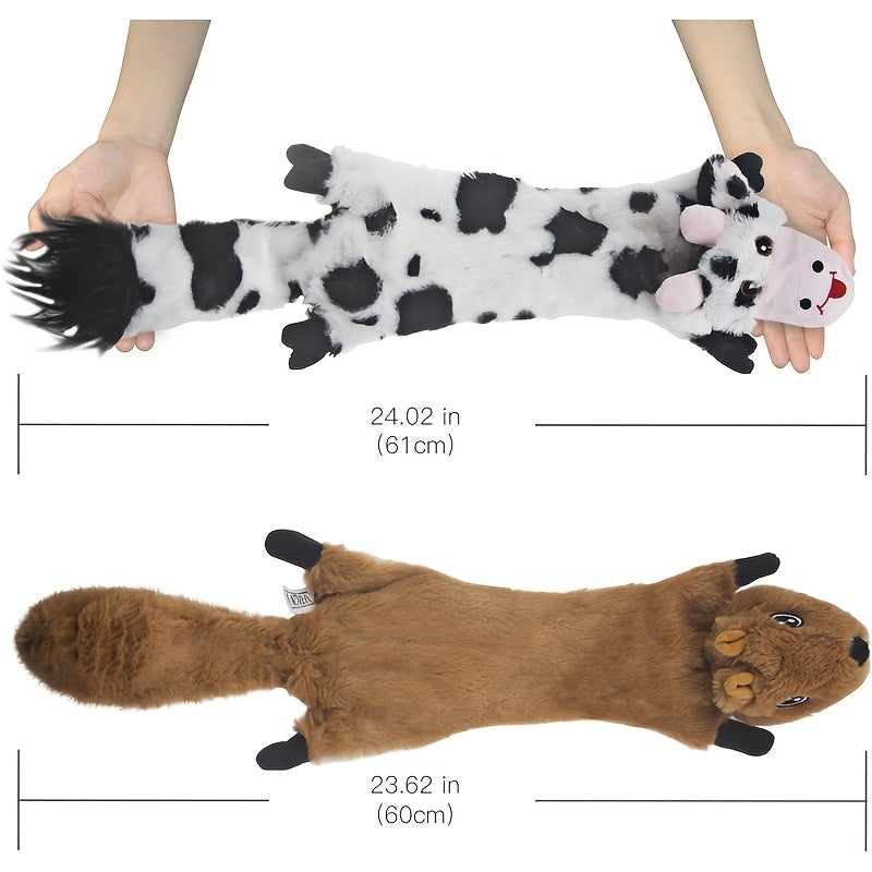 Stuffing-Free Dog Toy Dolls 5 Pack, Squeaky Plush Pet Toys for Supervised Gentle Chewing, Interactive Play, Toy Rotation and Dog Birthday Gifts