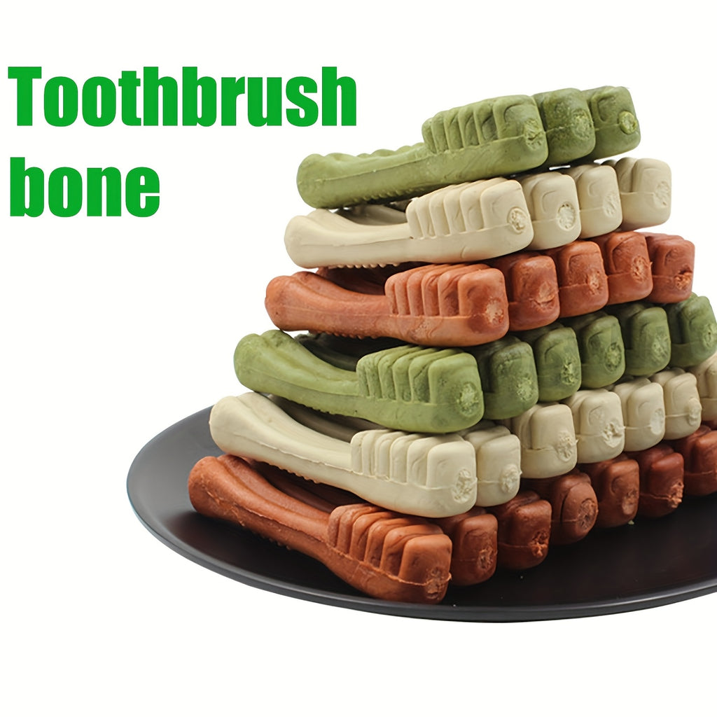 Dog Dental Chew Bone 90g, Beef Milk Mint Toothbrush Cleaning Bone Option for Supervised Chewing and Everyday At-Home Canine Oral Care Routines