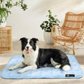 Pet Cooling Mat with Towel for Dogs and Cats, Washable Non-Slip Summer Resting Pad in Light Blue or Light Grey, 20 x 30 to 40 x 60 Inch Options