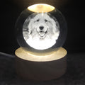 Personalized Pet Photo Crystal Ball with Laser Engraving, Custom Name and Date Keepsake with Warm Base for Dog and Cat Lover Gifts