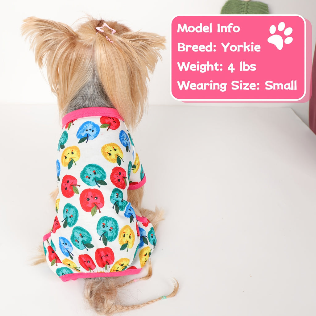 Four-Leg Dog Pajamas for Small Dogs and Cats, Soft Stretch Knit Pullover Pet Onesie for Spring Summer Lounging, XS S M L in Five Color Options