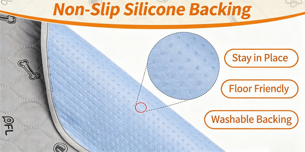 Bone Print Washable Pee Pads for Dogs, Reusable Absorbent Puppy Training and Whelping Mats with Non-Slip Backing for Crates, Couches and Playpens