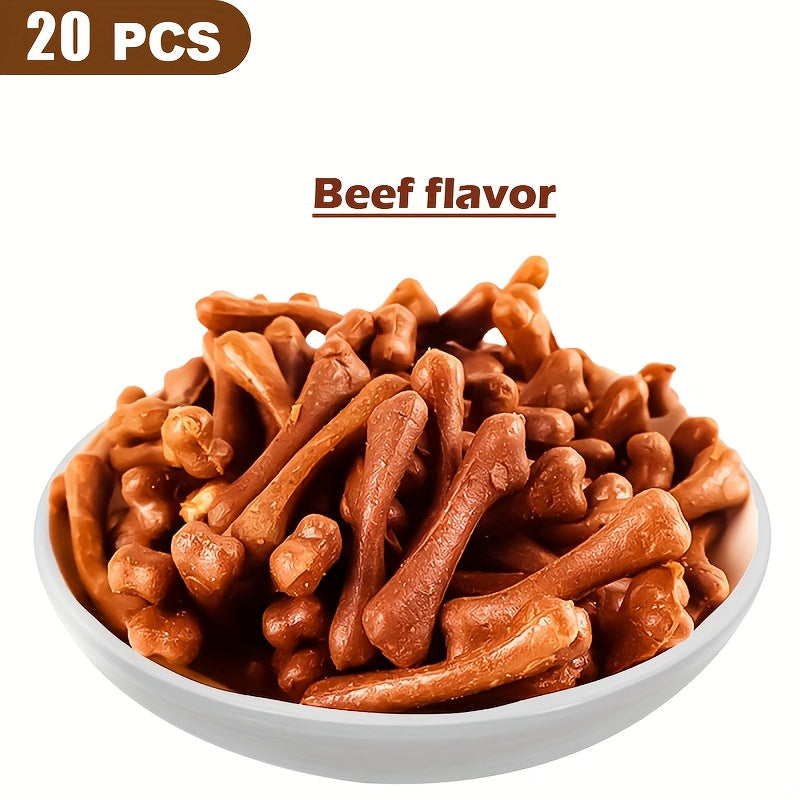 Dog Chew Bones 20 Pack, Canine Chewing Treats for Supervised Snack Time, Everyday Reward Routines and At-Home Dog Care Gift Baskets