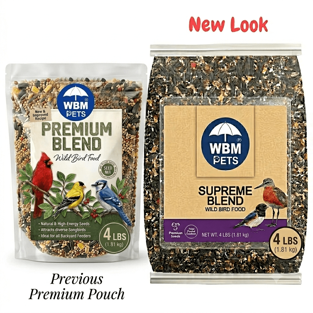 Wild Bird Seed Blend 4 lb with Nuts for Outdoor Feeders, All-Season Backyard Bird Food for Cardinals, Chickadees and Finches Watching